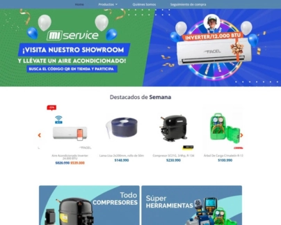 Imagen de inicio del sitio web shop miservice