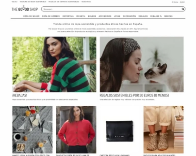 Imagen de inicio del sitio web the goood shop